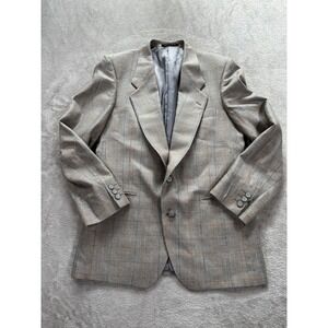 Yves Saint Laurent Mens 40R Pour Homme Glen Plaid Blazer France Wool Vintage 90s